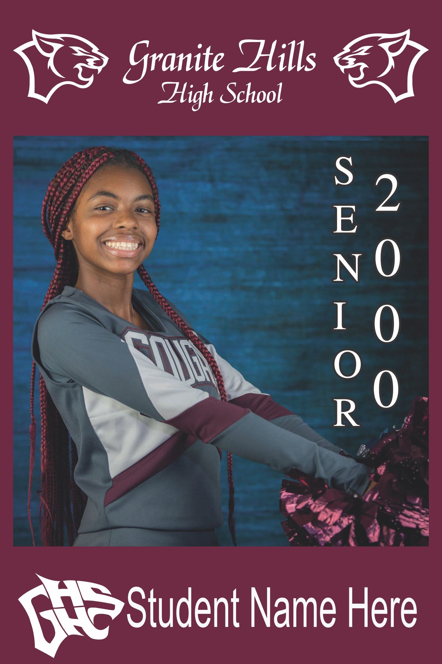 2’ x 3’ Custom School Vinyl Banner – Graduation | Sports | School Event