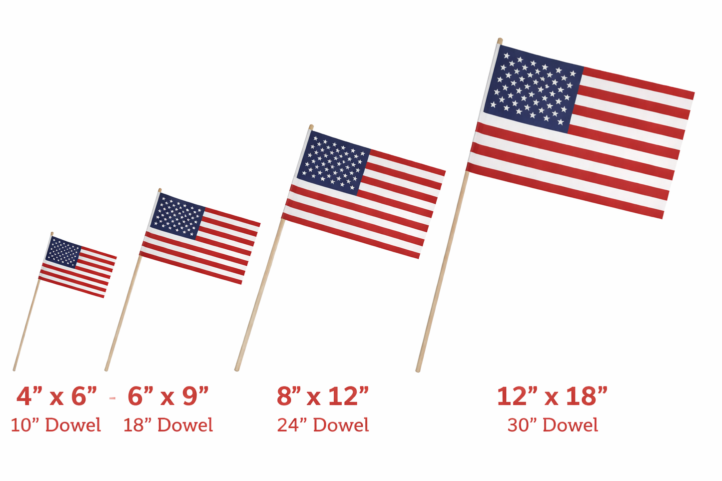 Economy U.S. Stick Flags – Bulk Packs for Events, Promotions & Giveaways