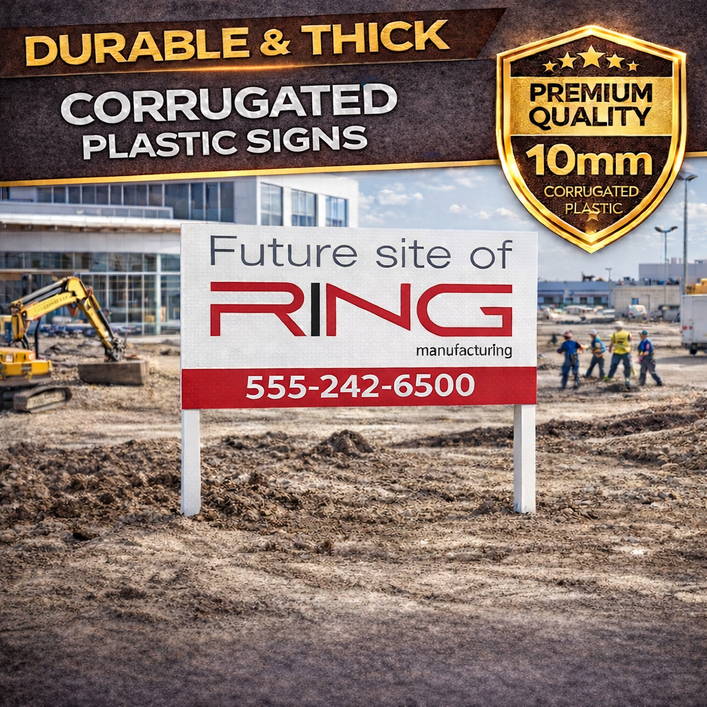 10mm Corrugated Plastic Signs – Full-Color Printed