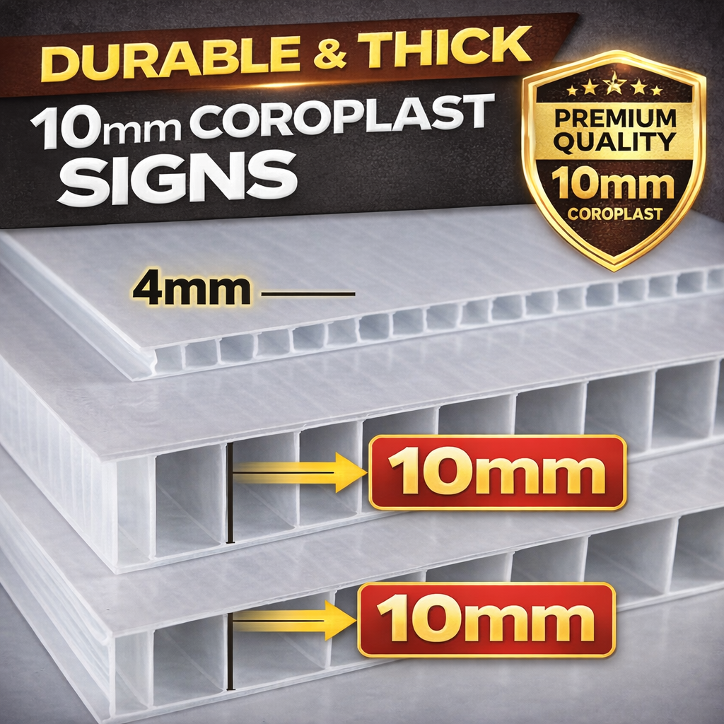 10mm Corrugated Plastic Signs – Full-Color Printed