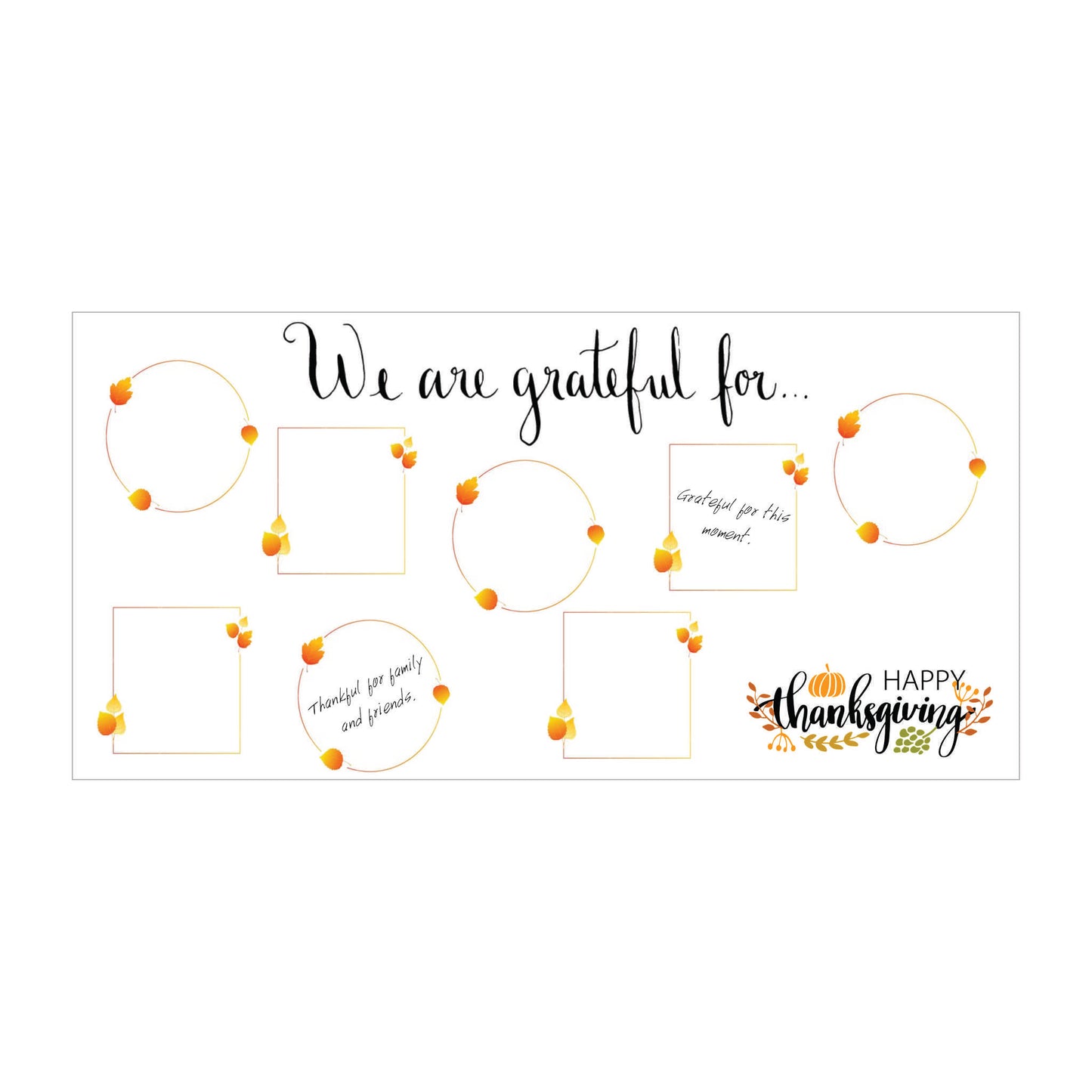 Thanksgiving Gratitude Banner - Customizable Spaces for Sharing Thanks