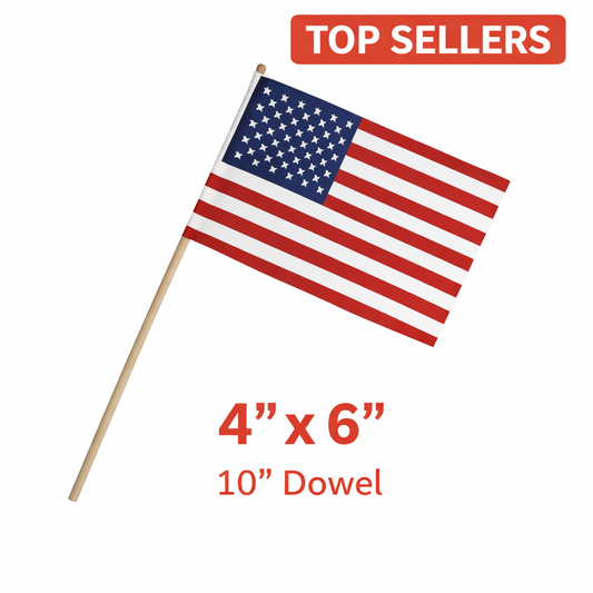 Economy U.S. Stick Flags – Bulk Packs for Events, Promotions & Giveaways